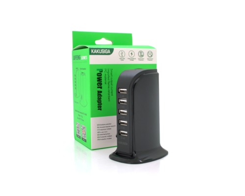 Зарядний пристрій iKAKU KSC-741 Desktop 5xUSB 5V 2.4A 12W Black (KSC-741-B)