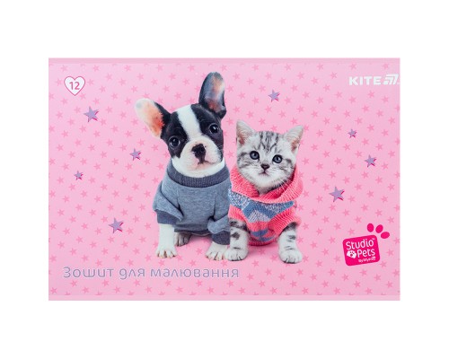Альбом для малювання Kite Studio Pets, 12 аркушів (SP25-241)