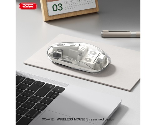 Мишка XO M12 Wireless Transparent/White (M12 White)