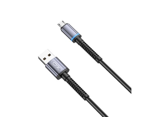 Дата кабель USB 2.0 AM to Micro 5P 1.0m 2.4A black XO (NB215-M-BK)