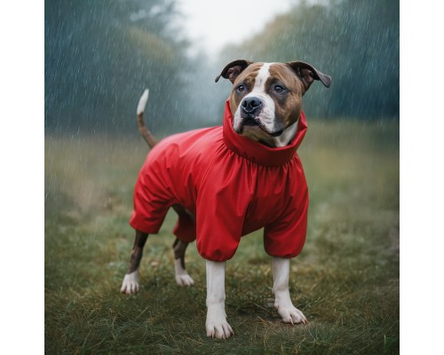 Дощовик для тварин WAUDOG Clothes водонепроникний S32 червоний (19843)