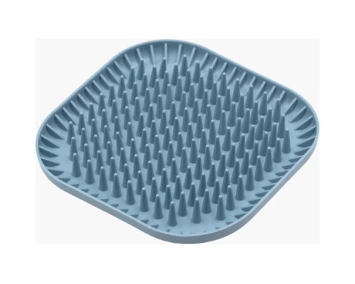 Універсальний посуд для тварин Fiboo Fiboowl Spiky килимок для злизування ласощів та їжі, 19х19 см синій (FIB0237)