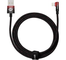 Дата кабель USB 2.0 AM to Lightning 2.0m 2.4A 90° corner black/red Baseus (CAVP000120)