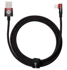 Дата кабель USB 2.0 AM to Lightning 2.0m 2.4A 90° corner black/red Baseus (CAVP000120)