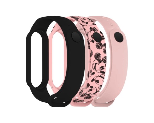 Ремінець до фітнес браслета Armorstandart комплект 3шт Xiaomi Mi Band 7/6/5 Cartoon Mickey Pink (ARM77042)