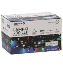 Гірлянда Chomik 200 LED 10 м, мультиколор, ефект блиску, IP44, від мережі (5900779879492)