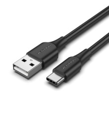 Дата кабель USB 2.0 A Male to C Male 3A Cable 1M Black VENTION (CTHBF)