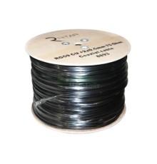 Кабель телевізійний Ritar RG-6, 1,02 мм.CU, 64x0.12m CCA экран, + 2*0.5 power, черный (RT-B305-RG690+2x0.5mm)