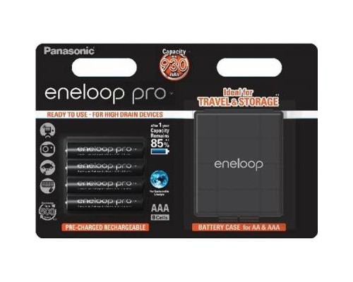 Акумулятор Panasonic Eneloop Pro AAA 930 mAh * 4 + Case (BK-4HCDEC4BE)