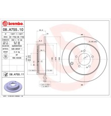 Гальмівний диск Brembo 08.A755.11
