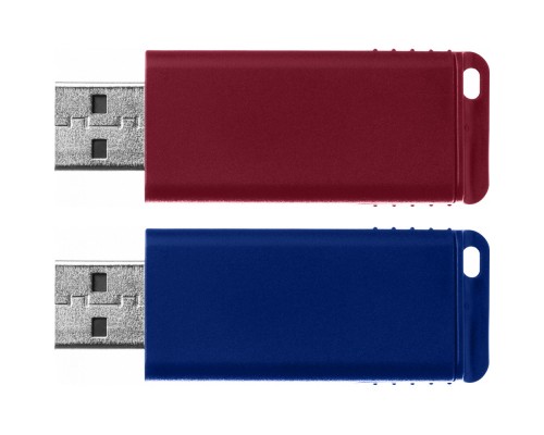 USB флеш накопичувач Verbatim 2x32GB Store'n'Go Slider Red/Blue USB 2.0 (49327) 