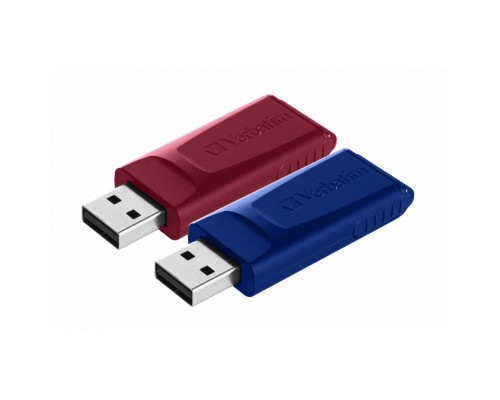 USB флеш накопичувач Verbatim 2x32GB Store'n'Go Slider Red/Blue USB 2.0 (49327) 