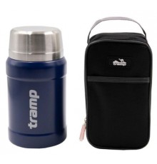 Термос Tramp з широким горлом в чохлі 0.8 л Blue (TRC-132-blue)