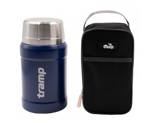 Термос Tramp з широким горлом в чохлі 0.8 л Blue (TRC-132-blue)