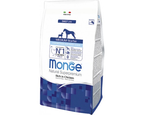 Сухий корм для собак Monge Dog Medium Starter зі смаком курки з рисом 1.5 кг (8009470011600)
