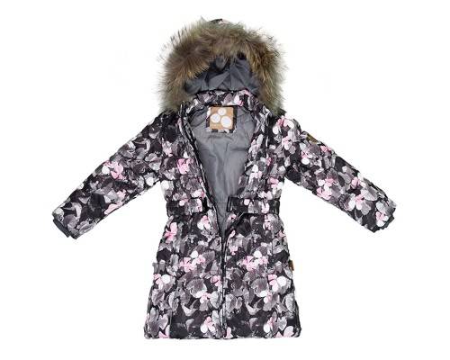 Пальто дитяче Huppa YASMINE 12020055 білий з принтом 122 (4741468682280)