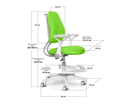 Дитяче крісло ErgoKids s Mio Ergo Green (Y-507 KZ)