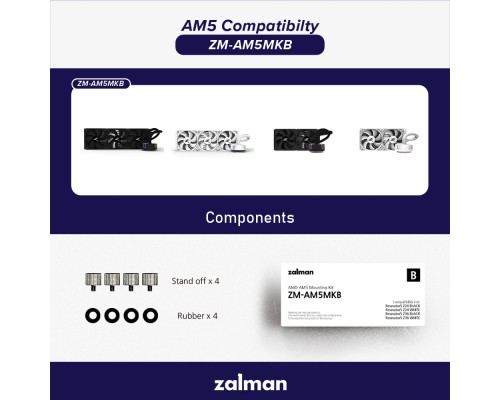 Установчий комплект Zalman AM5 RESERATOR5Z24BLACK/WHITE, RESERATOR5Z36BLACK/WHI (ZM-AM5MKB)