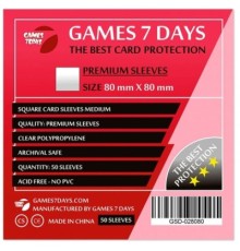 Протектор для карт Games 7 Days 80 х 80 мм, Square Medium, 50 шт (PREMIUM) (GSD-028080)
