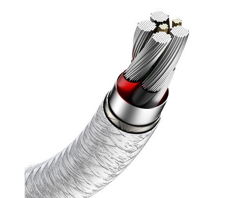 Дата кабель USB 3.1 AM to Type-C 2.0m CAKF 6.0A 66W Cafule Series Metal Data Cable White Baseus (CAKF000202)