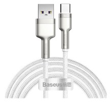 Дата кабель USB 3.1 AM to Type-C 2.0m CAKF 6.0A 66W Cafule Series Metal Data Cable White Baseus (CAKF000202)