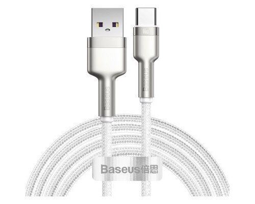 Дата кабель USB 3.1 AM to Type-C 2.0m CAKF 6.0A 66W Cafule Series Metal Data Cable White Baseus (CAKF000202)