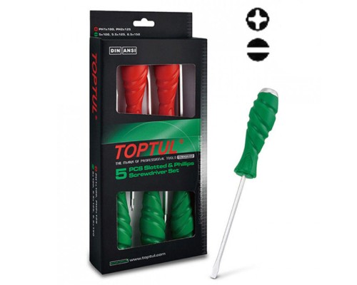 Набір викруток Toptul ударних SUPER GRIP 5 шт. (GAAE0509)