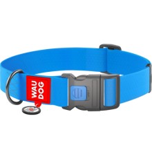 Нашийник для тварин WAUDOG Waterproof з QR паспортом пластиковий фастекс XXL блакитний (25112)