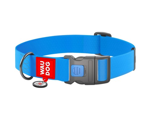 Нашийник для тварин WAUDOG Waterproof з QR паспортом пластиковий фастекс XXL блакитний (25112)