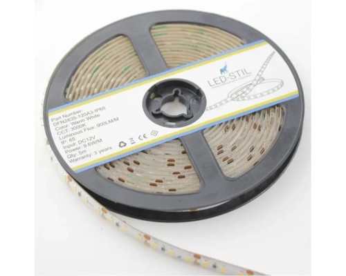 Світлодіодна стрічка LED-STIL 3000K 9,6 Вт/м 2835 120 діодів IP65 12 Вольт 800 lm тепле світло (DFN2835-120A3-IP65)