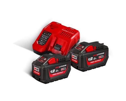 Набір акумулятор + зарядний пристрій Milwaukee Li-Ion M18 HNRG-122, НВ12 2шт + Li-Ion M12 B6, ЗП M12-18FC (4933464261)