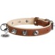 Нашийник для тварин WAUDOG Soft з QR паспортом з шипами Ш 25 мм Д 38-49 см коричневий (7205)
