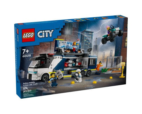 Конструктор LEGO City Пересувна поліцейська криміналістична лабораторія 674 деталей (60418)