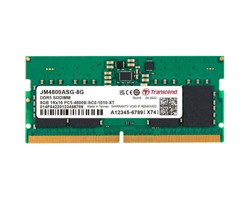 Модуль пам'яті для ноутбука SoDIMM DDR5 8GB 4800 MHz JetRam Transcend (JM4800ASG-8G)