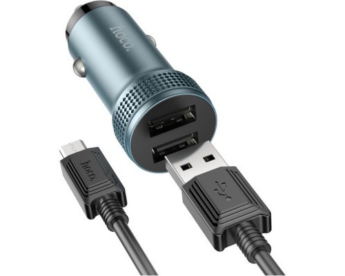 Зарядний пристрій HOCO Z49 Level 2xUSB Metal Gray (6931474795656)