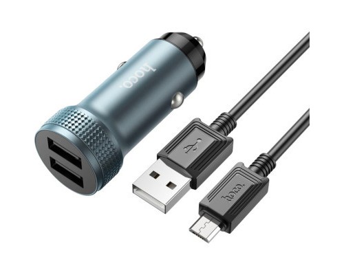 Зарядний пристрій HOCO Z49 Level 2xUSB Metal Gray (6931474795656)