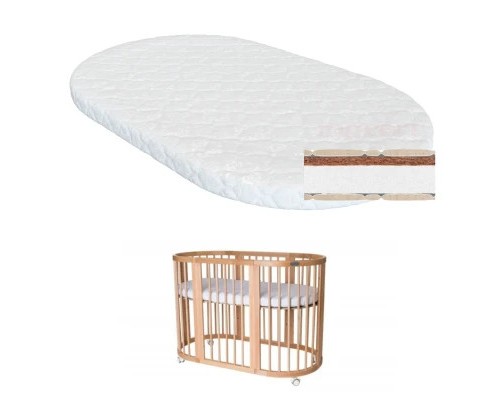 Матрац для дитячого ліжечка Ingvart Smart Bed Oval кокос+поролон, 60х120 см (2100086000005)