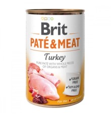 Вологий корм для собак Brit Care Pate and Meat для дорослих собак з індичкою (8595602557479)