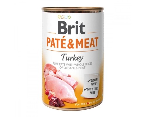 Вологий корм для собак Brit Care Pate and Meat для дорослих собак з індичкою (8595602557479)