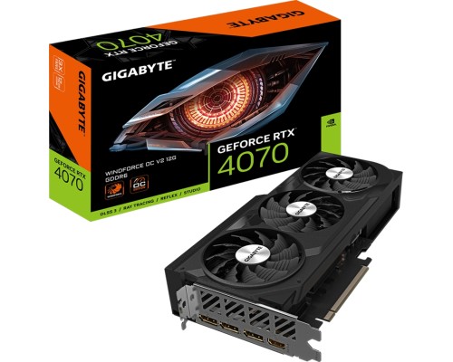 Відеокарта GIGABYTE GeForce RTX4070 12Gb WINDFORCE OC (GV-N4070WF3OCV2-12GD)