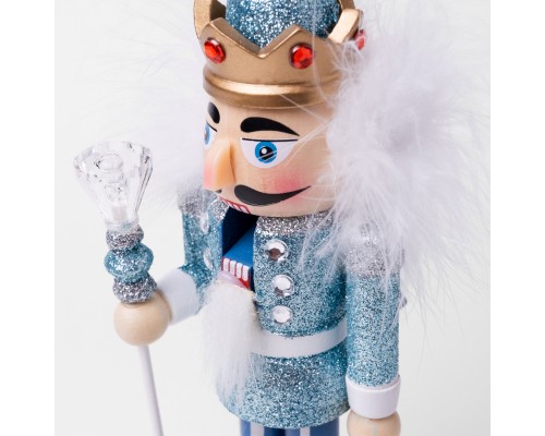 Новорічна фігурка Novogod`ko Лускунчик 20 см Дерево Блакитний (974682)