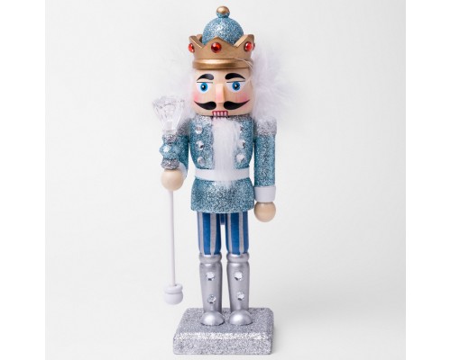 Новорічна фігурка Novogod`ko Лускунчик 20 см Дерево Блакитний (974682)