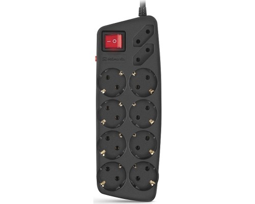 Мережевий фільтр живлення REAL-EL REAL-EL RS-10 Protect, 5m, black (EL122300040)