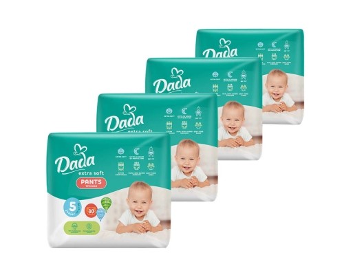Підгузки Dada Extra Soft 5 Junior (12-17 кг) 120 шт (4 упаковки по 30 шт) (4820174989590)