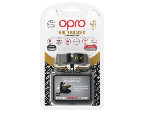 Капа Opro Gold Braces під брекети Blackl/Gold (102506001) (Gold_Braces_Bl/Gold)