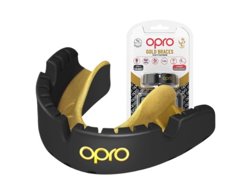 Капа Opro Gold Braces під брекети Blackl/Gold (102506001) (Gold_Braces_Bl/Gold)