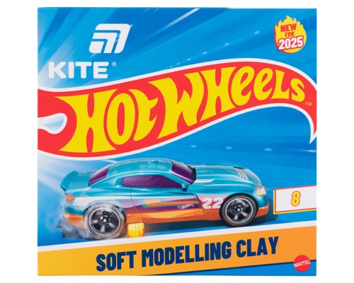 Пластилін Kite Hot Wheels восковий, 8 кольорів, 160 г (HW25-082)