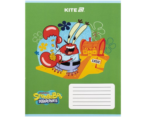 Зошит Kite SpongeBob SquarePants, 12 аркушів, коса лінія (SB25-235)