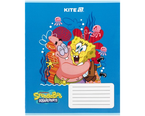 Зошит Kite SpongeBob SquarePants, 12 аркушів, коса лінія (SB25-235)