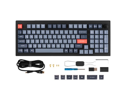 Клавіатура Keychron V5 Max Gateron Jupiter Banana Knob Hot-Swap QMK Wireless/Bluetooth/USB-А UA Black (V5M-D4-UA)